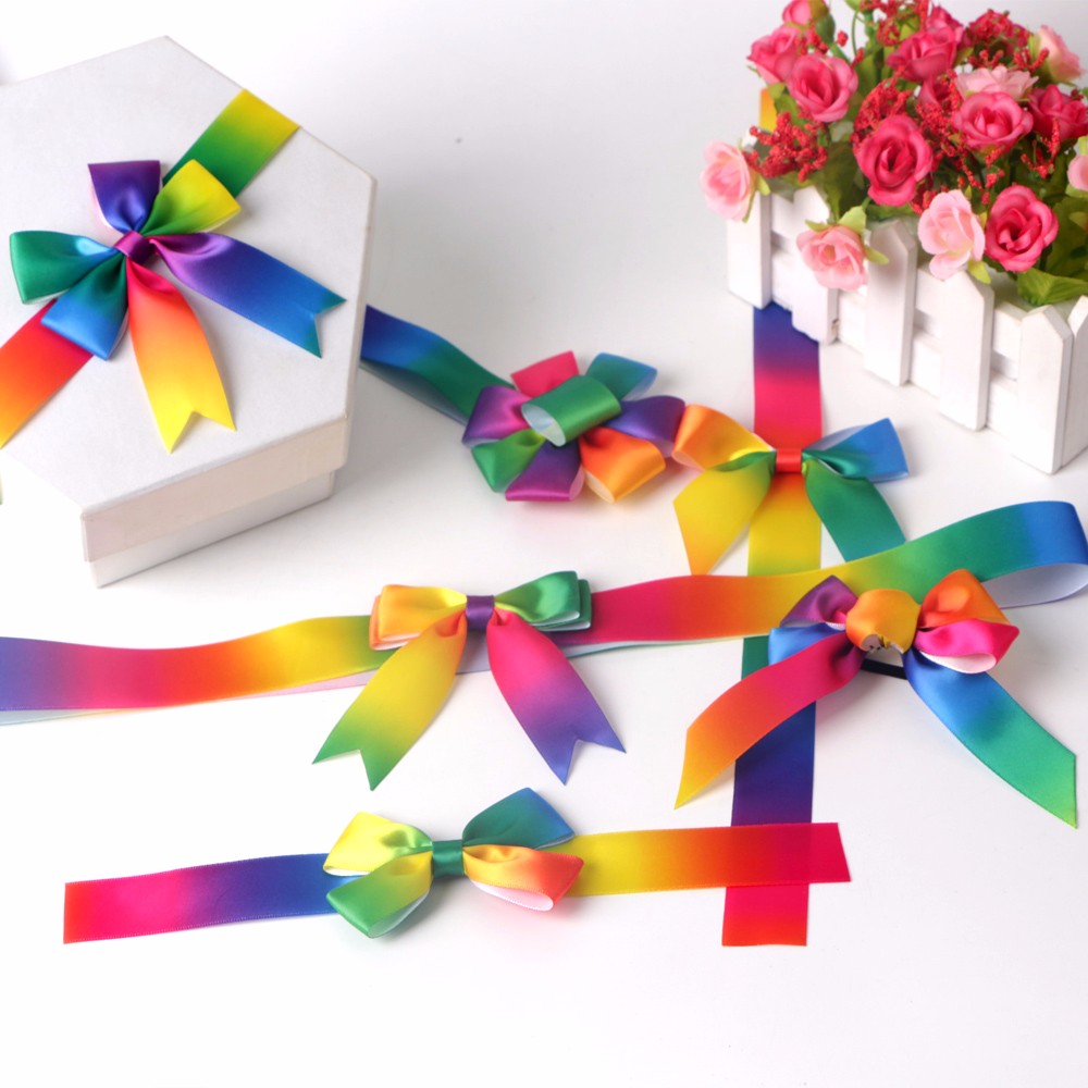 rainbow satin ribbon