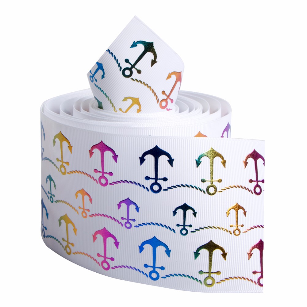 Newest design polyester grosgrain ribbon single faced printed ribbon
