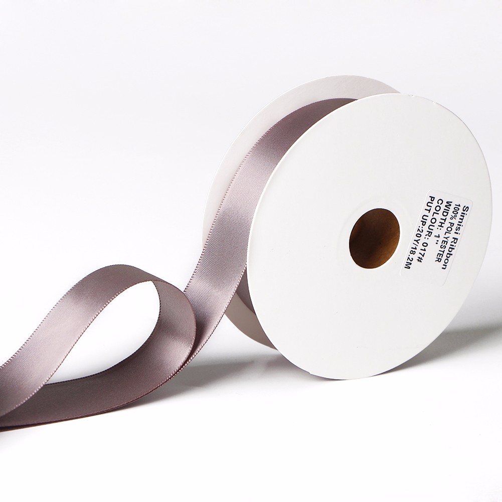 grey color double faced satin ribbon wholesale