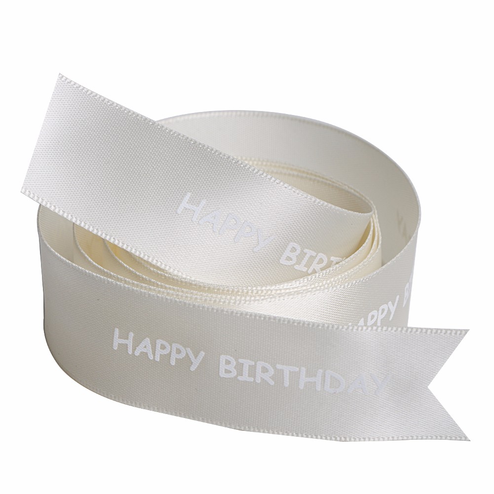 Happy birthday celebration satin printed ribbon from China manufacturer