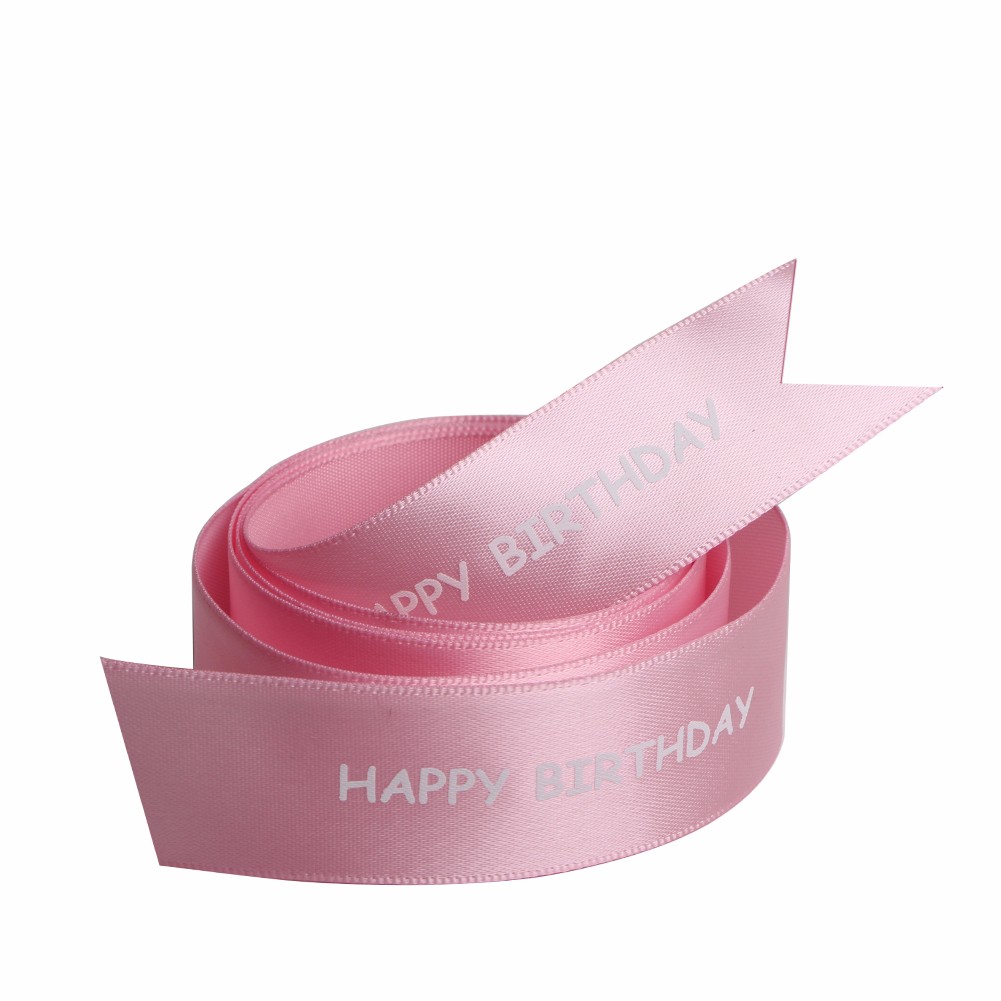 Happy birthday celebration satin printed ribbon from China manufacturer