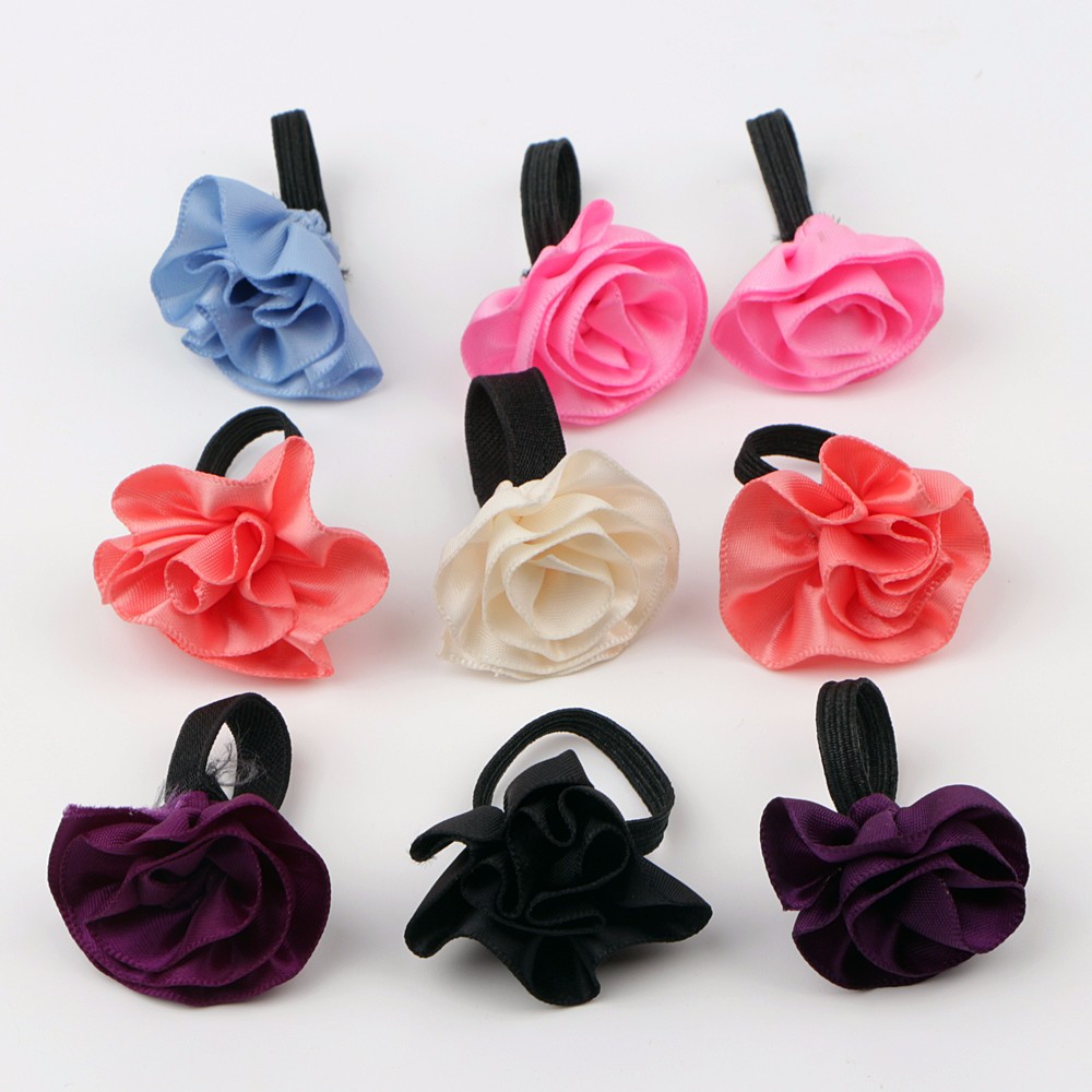 Mini ribbon flower satin ribbon bow with elastic loop perfume bottle bow