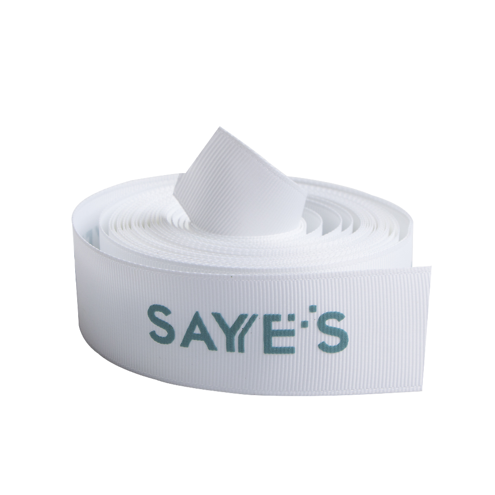 ribbon with words printed on