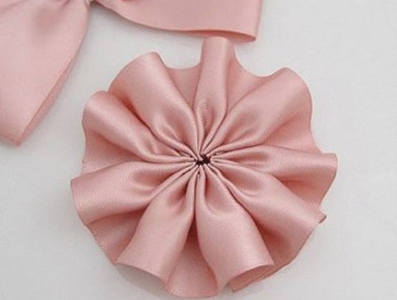 Homemade ribbon flower