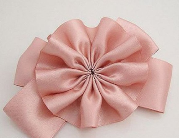 ribbon flower hair clip