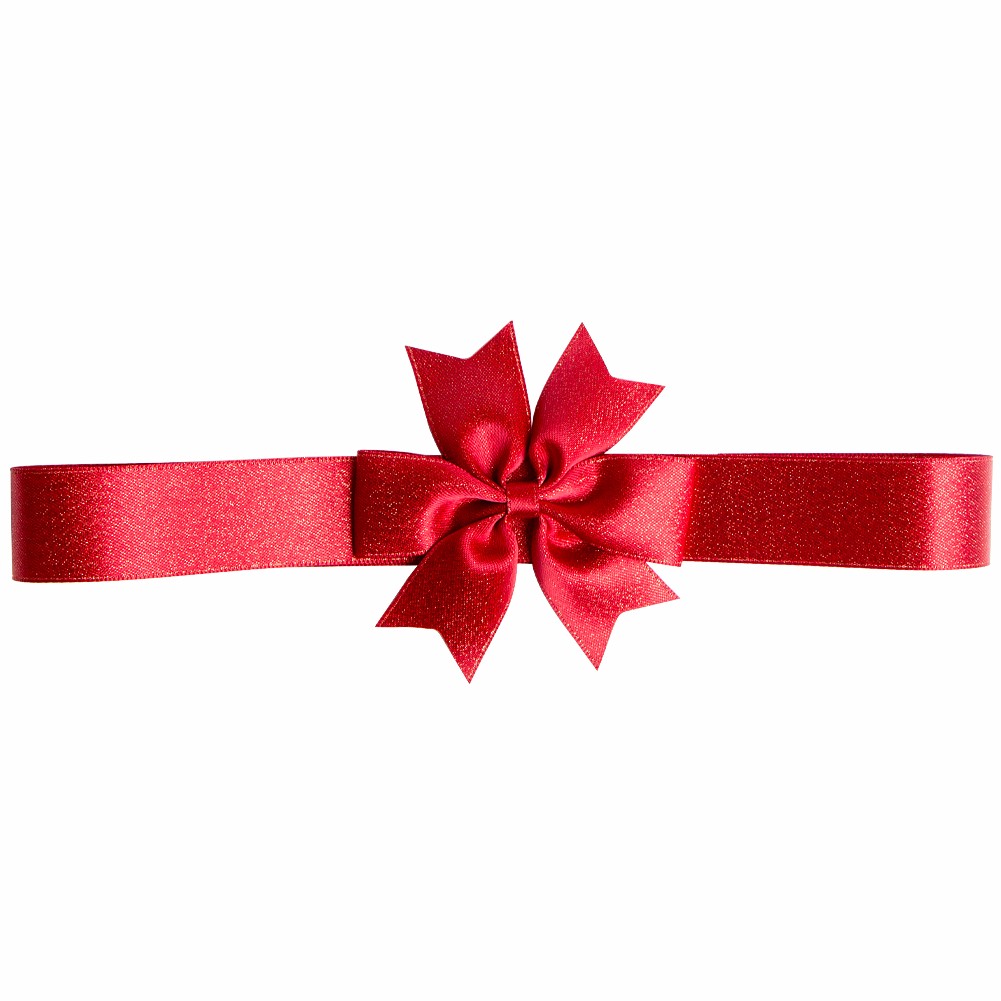 Gold purl ribbon custom red gift ribbon bow for packaging