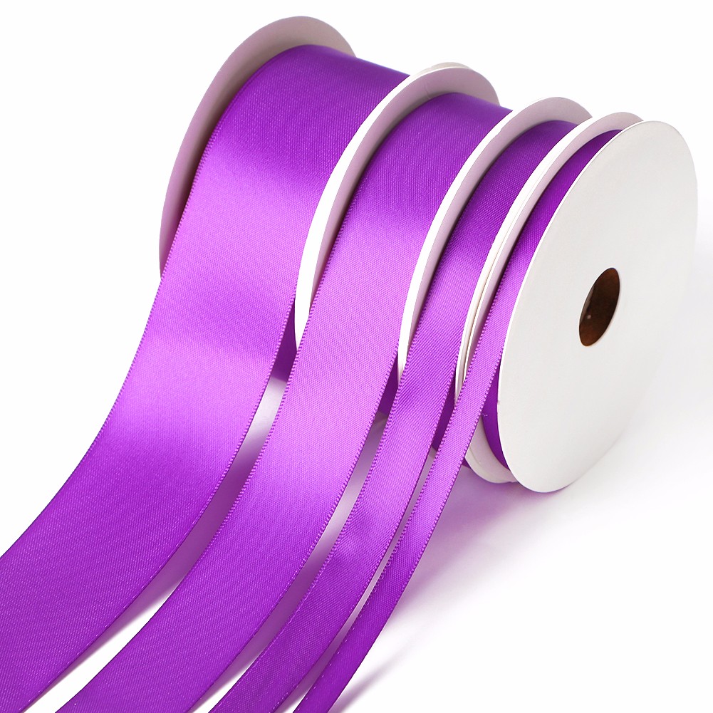 Purple color wholesale satin ribbon double sided
