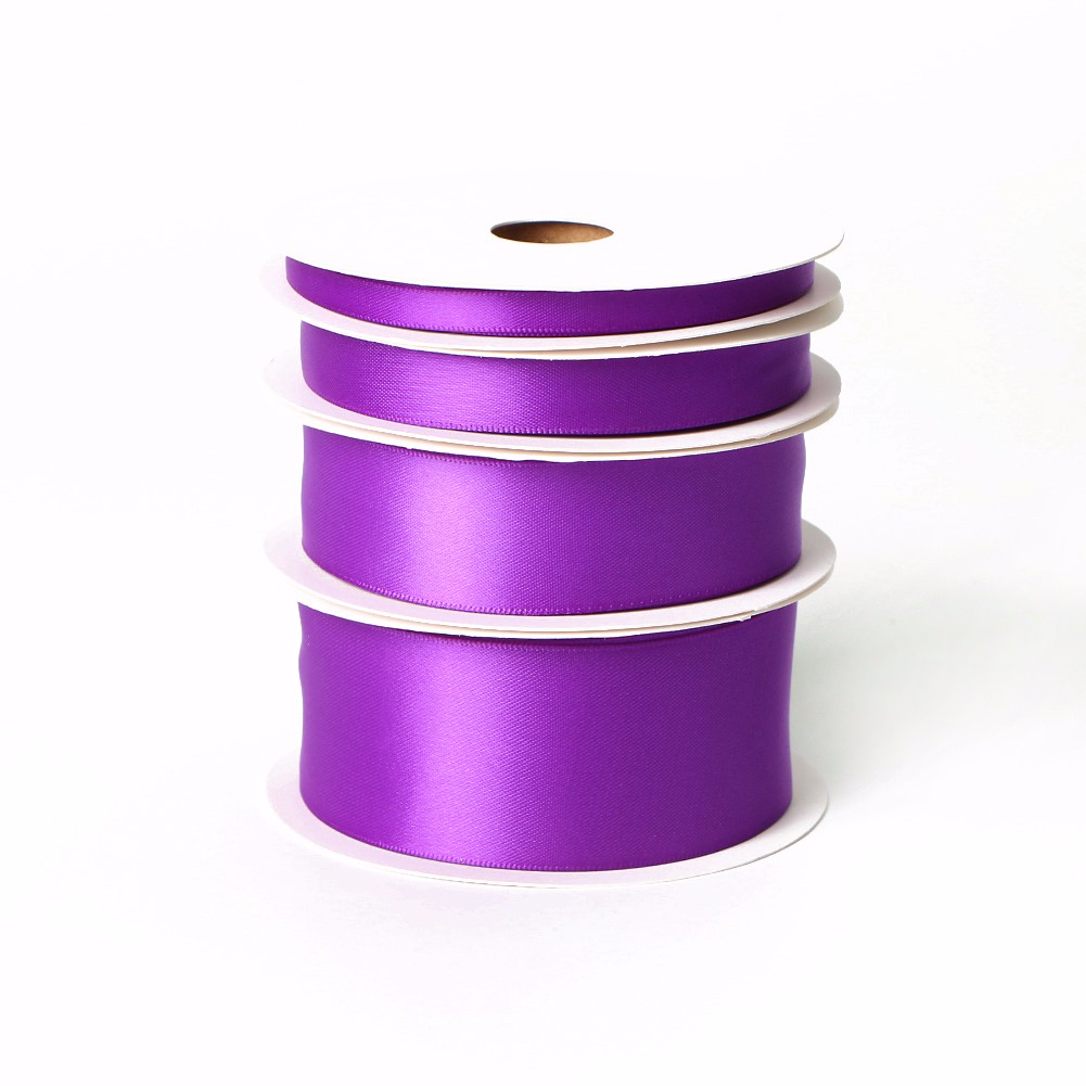 Purple color wholesale satin ribbon double sided