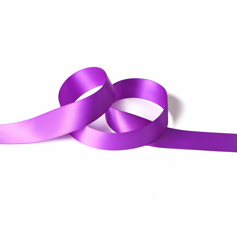 Китай Фиолетовый цвет оптом атласная лента двухсторонняя, производитель