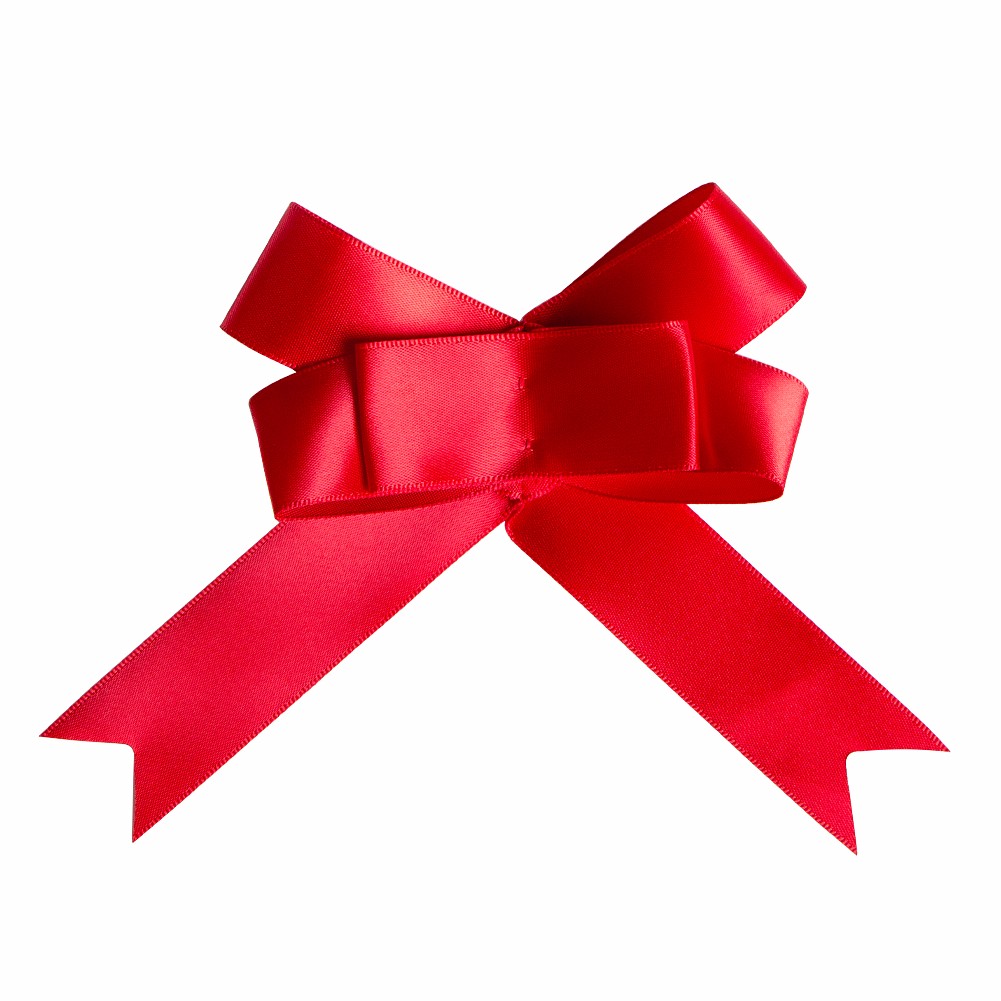 Custom satin ribbon bow for gift wrapping