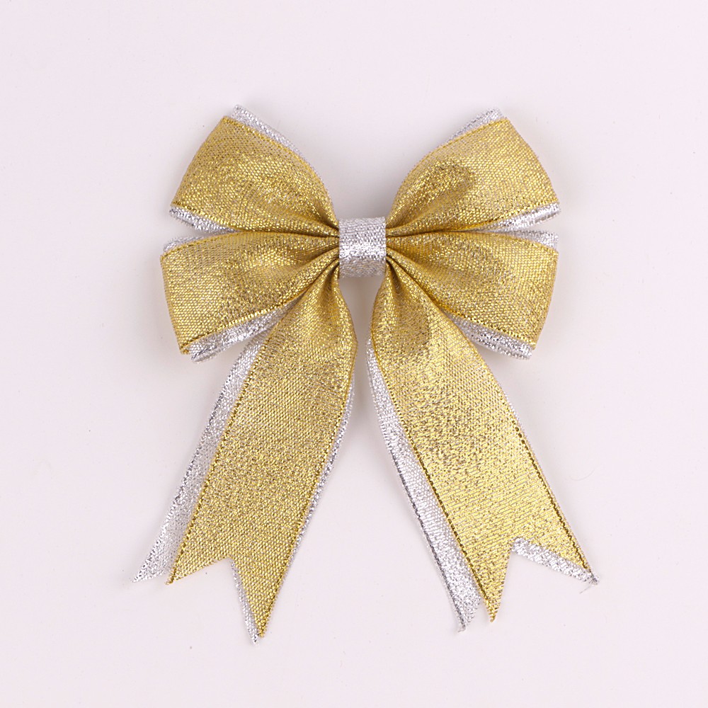Gold and silver metallic ribbon custom ribbon bows Christmas bows