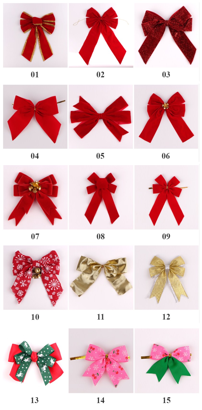 Glitter fabric ribbon  bows Christmas bows deco