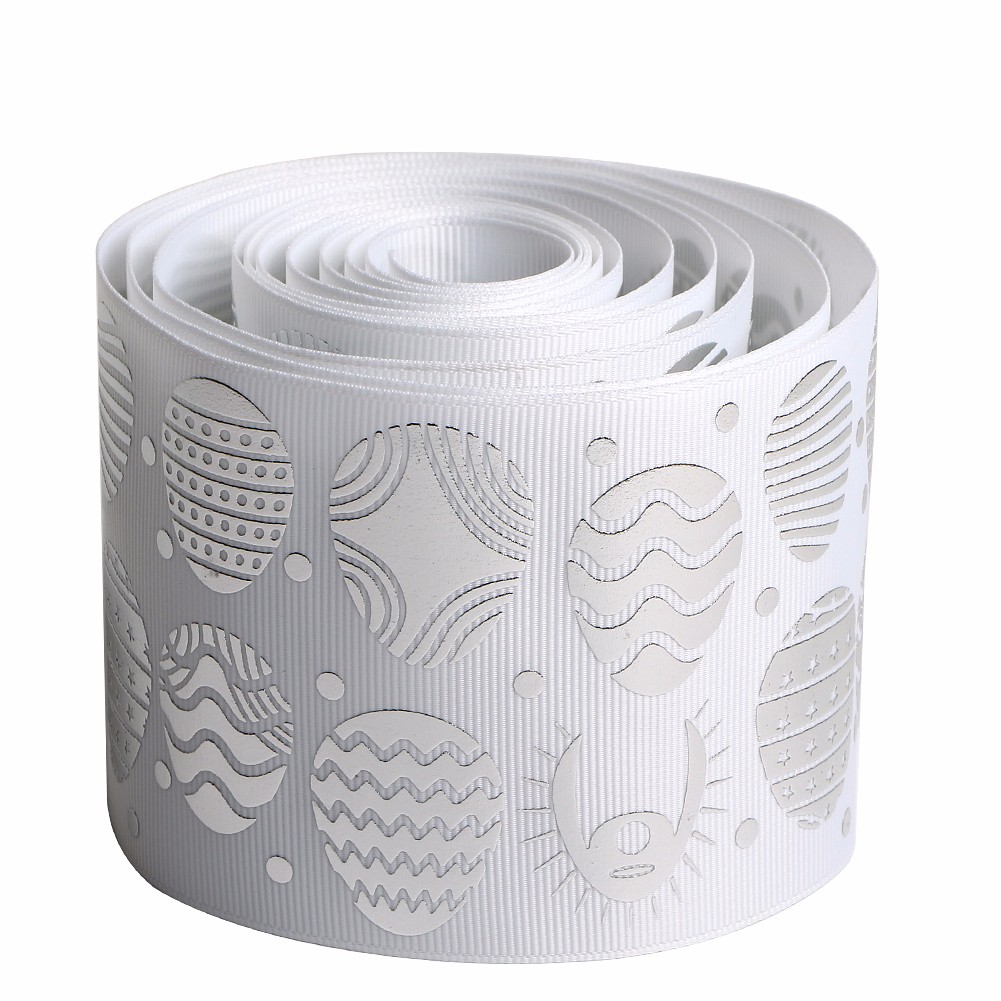Hot stamping grosgrain printed ribbon 75mm printing with pattern