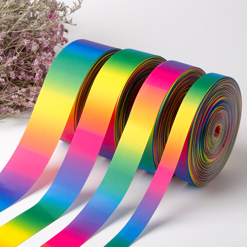 Single face rainbow ribbon