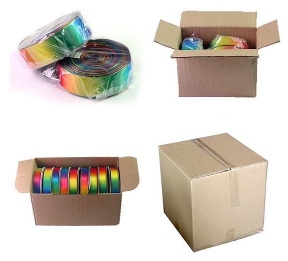 Single face rainbow ribbon