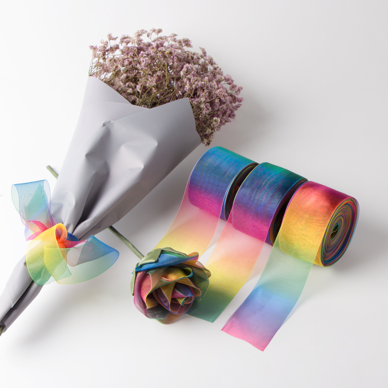 satin rainbow ribbon