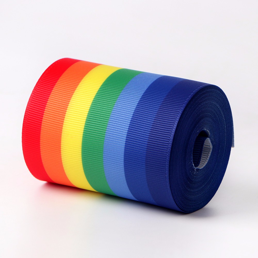 Multi colors 75mm grosgrain ribbon heat transfer ribbon 3 inch