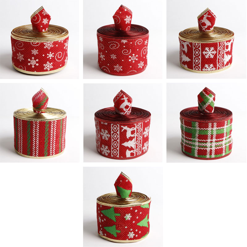 gift wrapping Christmas tree ribbon