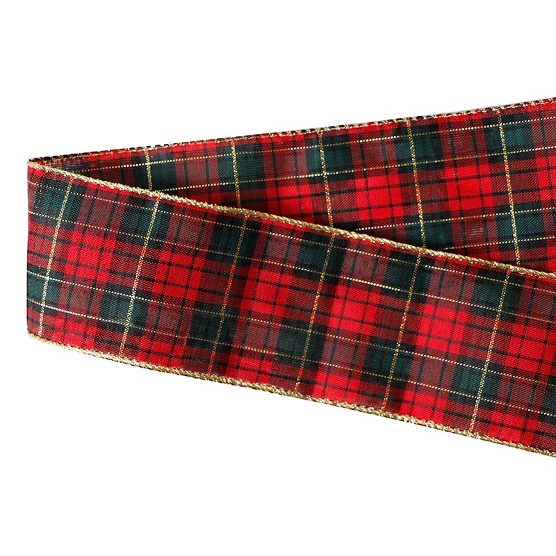 Custom plaid ribbon,wired edge ribbon,wired edge ribbon for gift wrapping