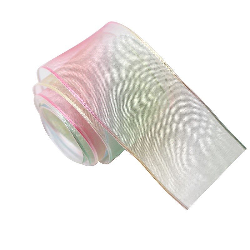 Rainbow organza ribbon,organza ribbon custom,organza ribbon wholesale