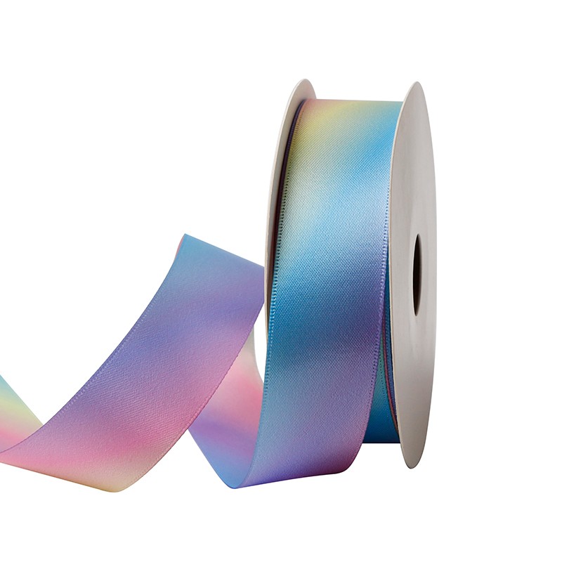 benutzerdefiniertes Satin-Regenbogenband, Farbverlaufs-Regenbogenband, Hersteller von Regenbogenbändern