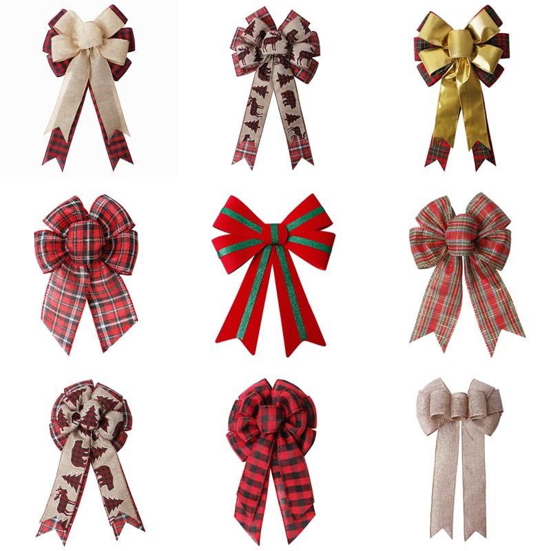 Christmas ribbon bow,pre made ribbon bow,Custom ribbon bow,burlap ribbon bow