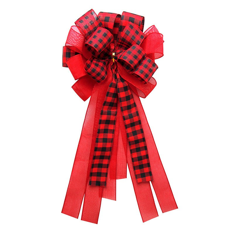 fiocchi di Natale con filo rosso, fiocco di nastro di nozze, fiocco di nastro di tela da imballaggio