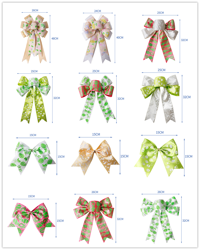Большой декоративный бантик из ленты из мешковины, бант на Пасху