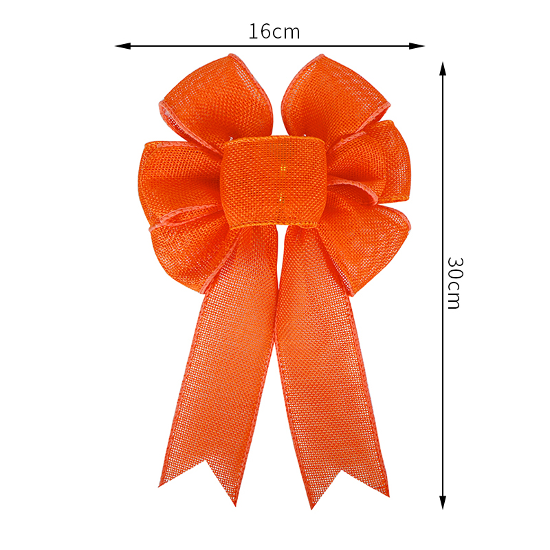 Orange burlap bow