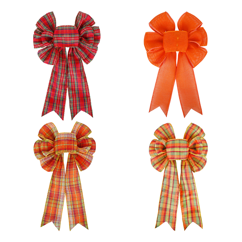 Orange burlap bow,large holiday bow,holiday burlap bow,Thanksgiving ribbon bow