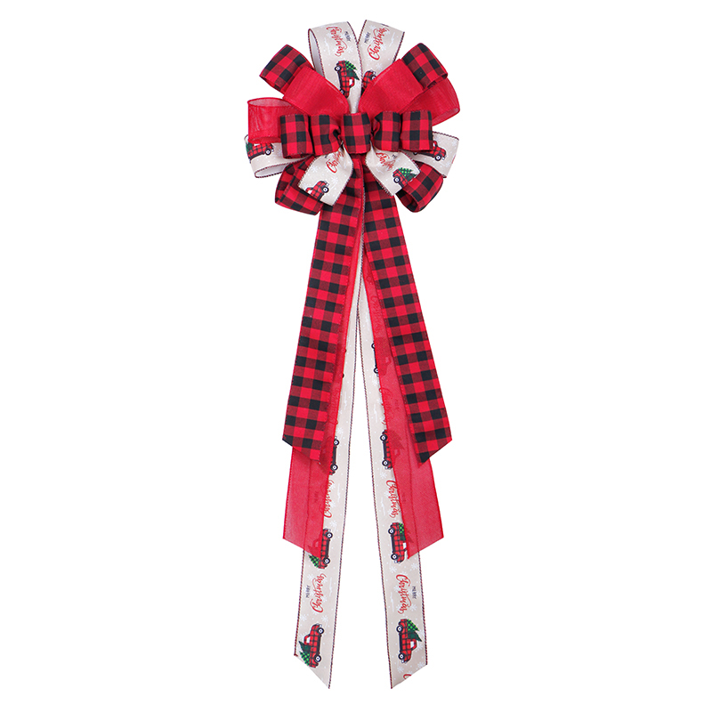 Customzed Christmas ribbon bow tree topper bows large burlap bows
