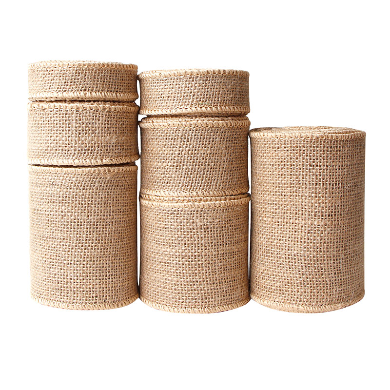 Burlap Wired Ribbon Natural Jute Hessian Roll for Christmas