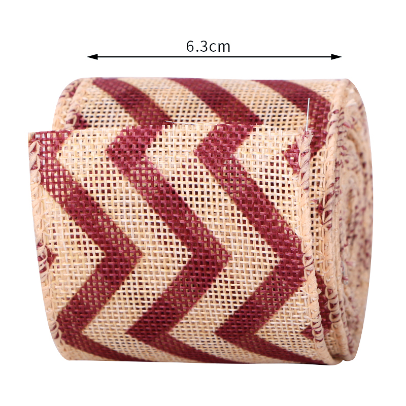 63mm faux burlap ribbon wholesale wired ribbon supplier