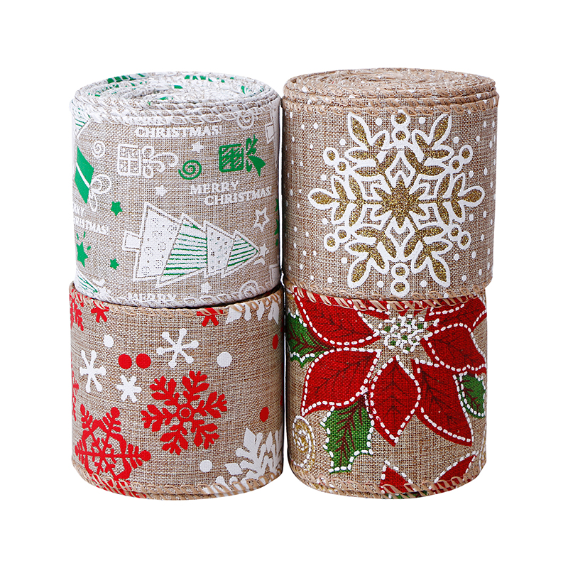 Factory wholesale wired Christmas ribbons 2.5 inch wired edge ribbon manufacturer