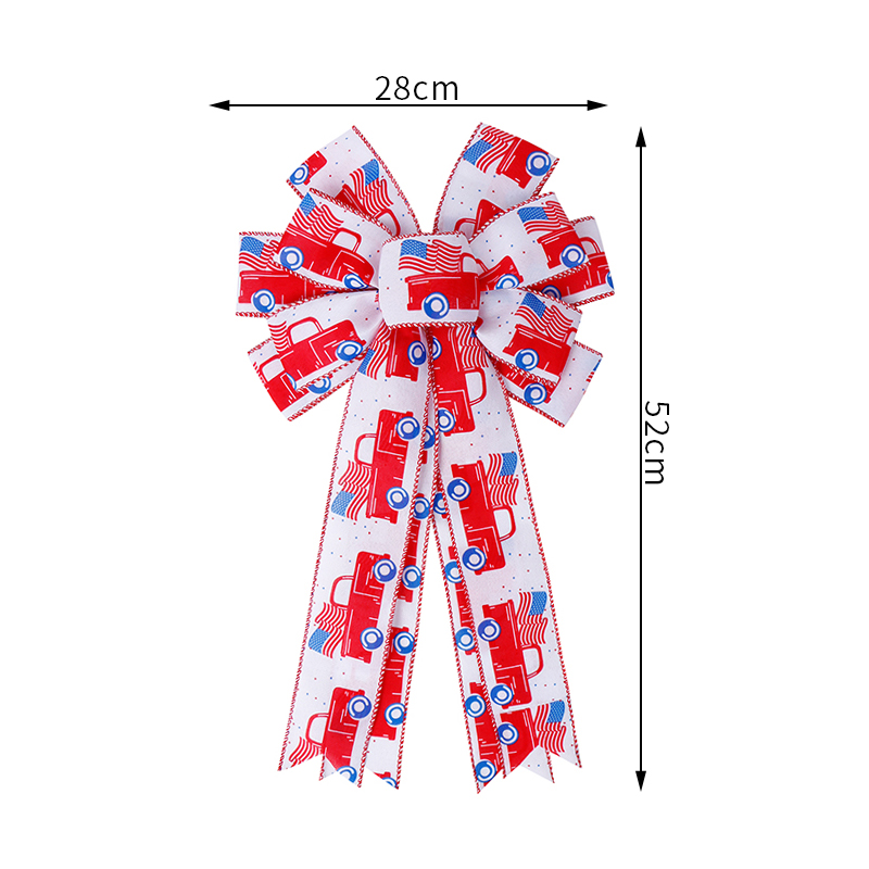 large ribbon bow,burlap ribbon bow,burlap bow wholesale,independence day ribbon bow