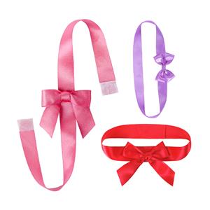 Factory custom pre tied satin ribbon bows elastic band ribbon bow for gift box packaging