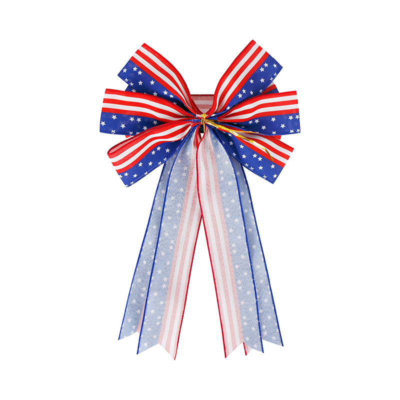 ツリートッパーの弓、7月4日の休日の弓、独立記念日の愛国的な弓