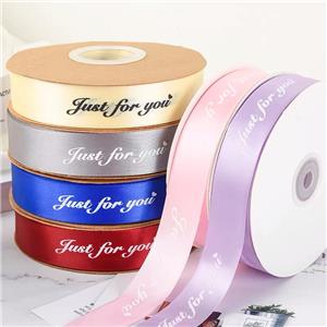Factory OEM personalized custom ribbon with logo printed grosgrain silk satin gift ribbons supplier