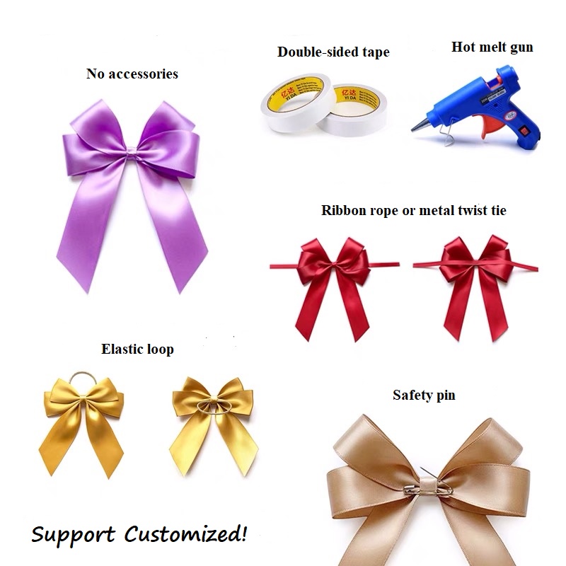 ribbon bow with elastic loop.wholesale gift ribbon bow