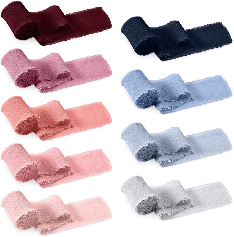 Hersteller von Chiffonbändern, Chiffon-Seidenband, Bänder mit ausgefransten Kanten