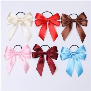 Custom satin ribbon bow with elastic loop wholesale gift ribbon bow supplier