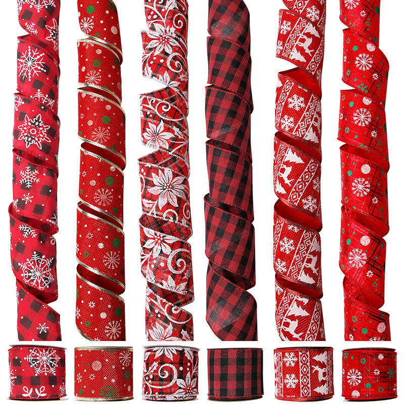 Christmas wired edge ribbons
