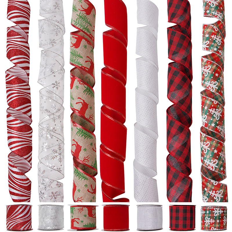 Christmas ribbon wired edge