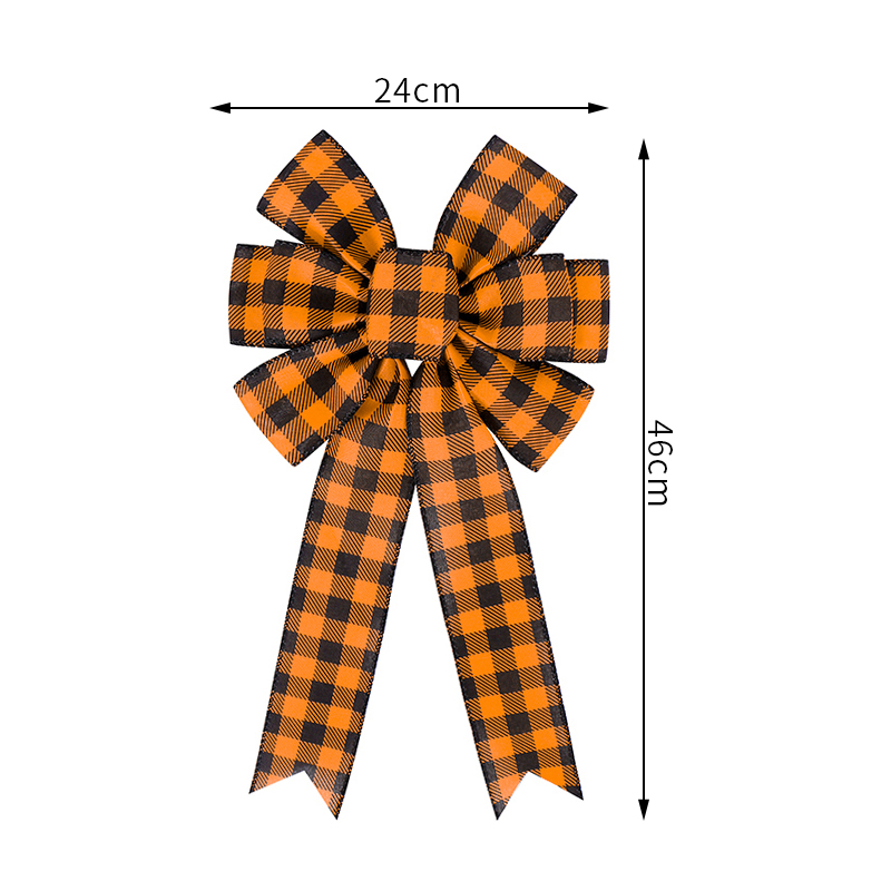 burlap ribbon bow,plaid ribbon bow,thanksgiving day ribbon bow