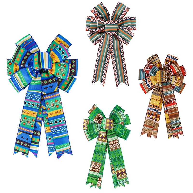 Lazo de cinta de estilo mexicano personalizado de fábrica, venta al por mayor, lazos de cinta coloridos para decoración DIY