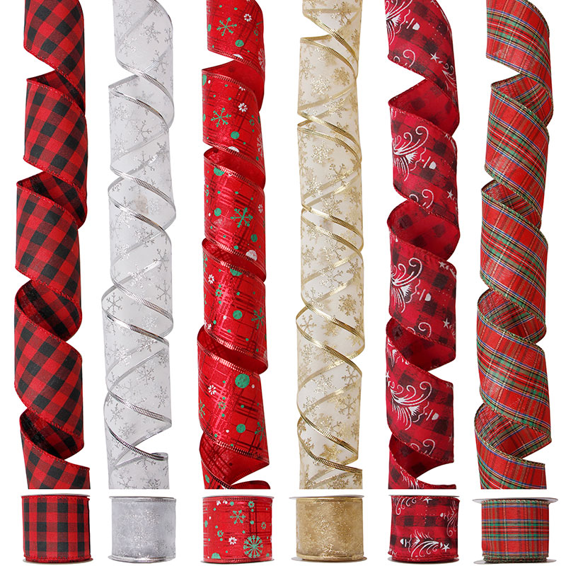 2.5 Inch Christmas Ribbon,silver Christmas ribbon,Printed Burlap Ribbon