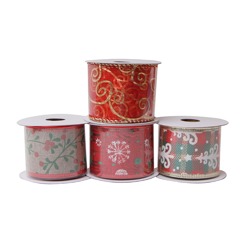 wholesale Christmas ribbon,Christmas wired edge ribbon,custom organza ribbon