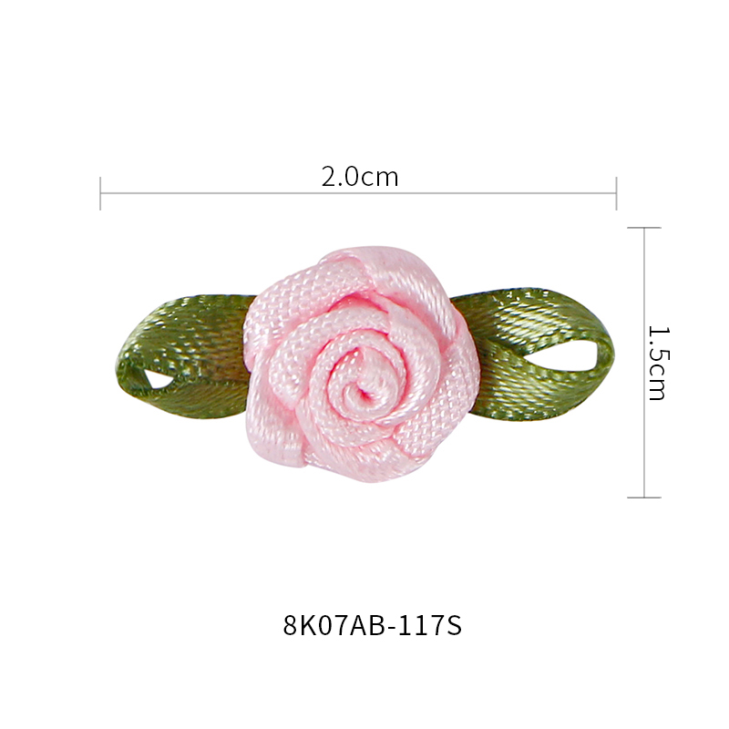Flor de tecido artificial, mini flores de fita, laços de fita de cetim