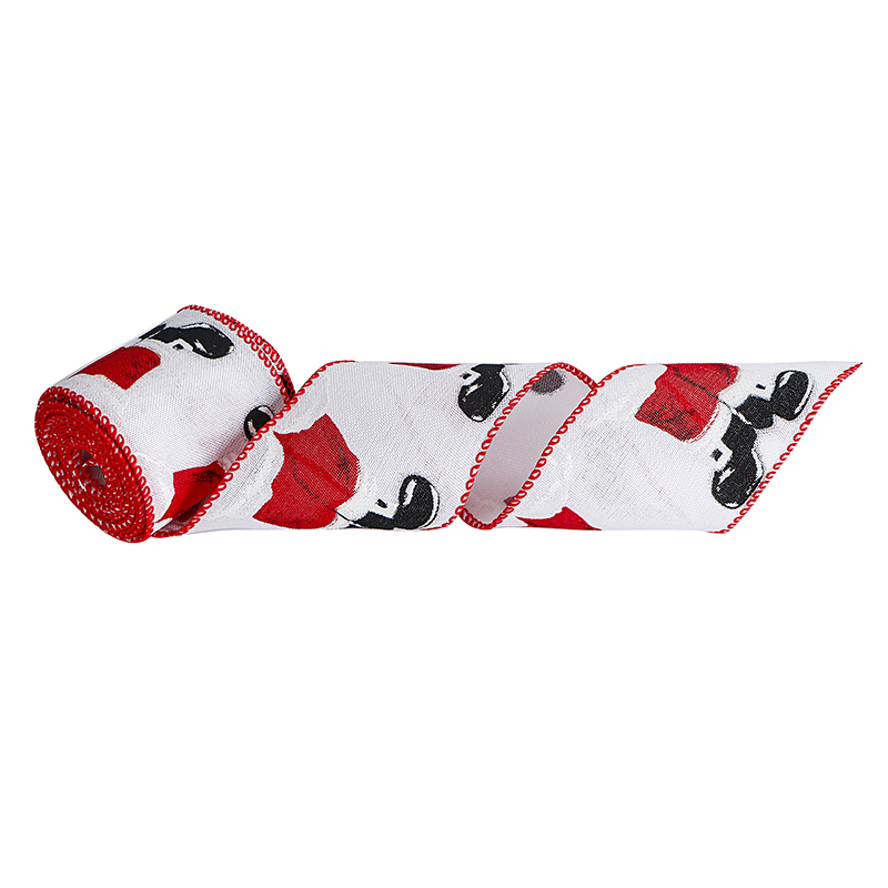 Weihnachtsbänder mit verdrahtetem Rand, Weihnachtsverpackungsband, 2,5-Zoll-Verdrahtungsband