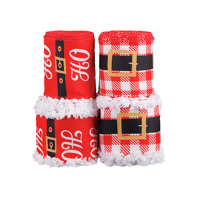 Weihnachtsbänder mit verdrahtetem Rand, Weihnachtsverpackungsband, 2,5-Zoll-Verdrahtungsband